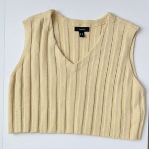 Forever 21 Beige Ribbed Knit Top
